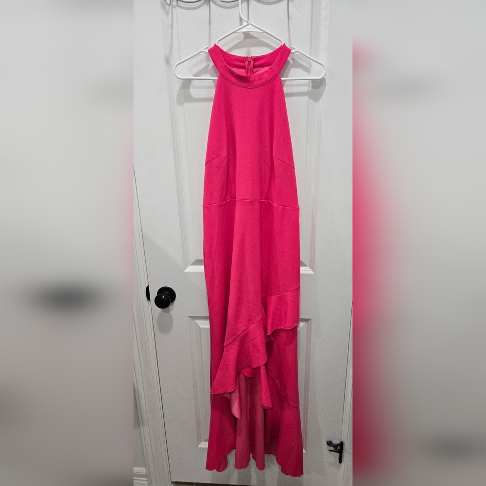 Super Pink Formal Dress. Shein. Size L. **Never Worn**. High/Low. Ruffle Bottom